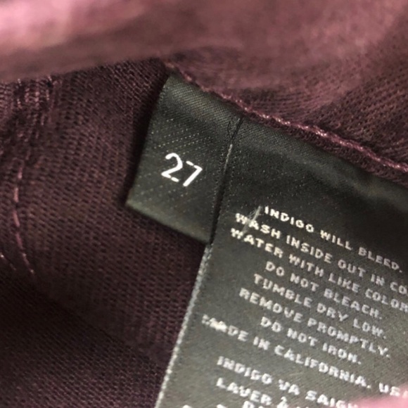 J Brand Women’s Super Skinny Dark Plum Purple Classic Denim Tight Zip Fly Jeans - Picture 14 of 16